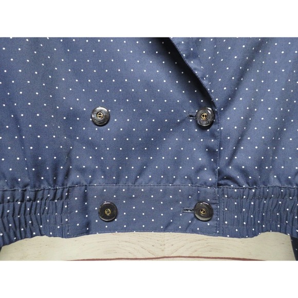 Vintage Size 12 Large Counterparts Navy Blue White Polka Dot Jacket Blazer - Picture 3 of 6